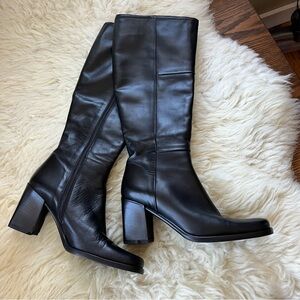 Bally Black Leather Knee-High Boots 6.5